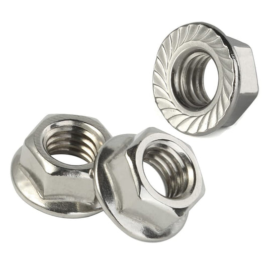 Metric Flange Nuts with Serrated Edges