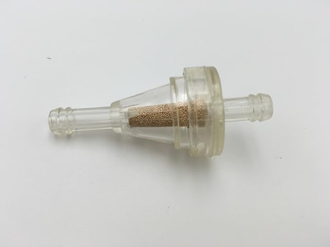 1/4" Inline Fuel Filter - Brass Element with Clear Housing