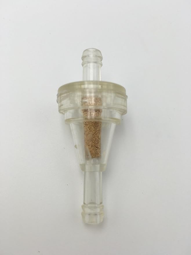 1/4" Inline Fuel Filter - Brass Element with Clear Housing