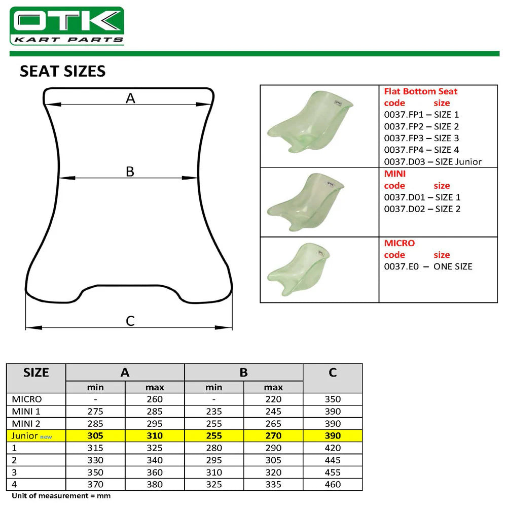 Tony Kart OTK Flat Bottom Seat