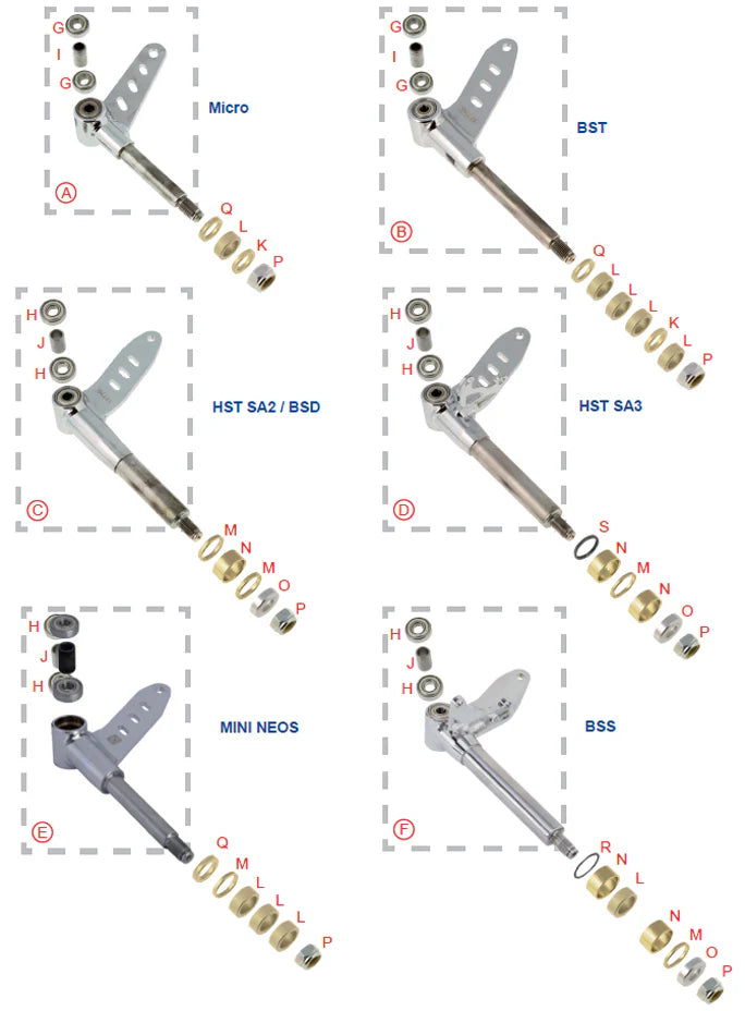 OTK Stub Axle 100cc HST 25mm with Bearings