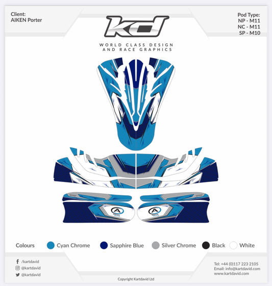 Aiken Racing Sticker Kit for M11 OTK Kart