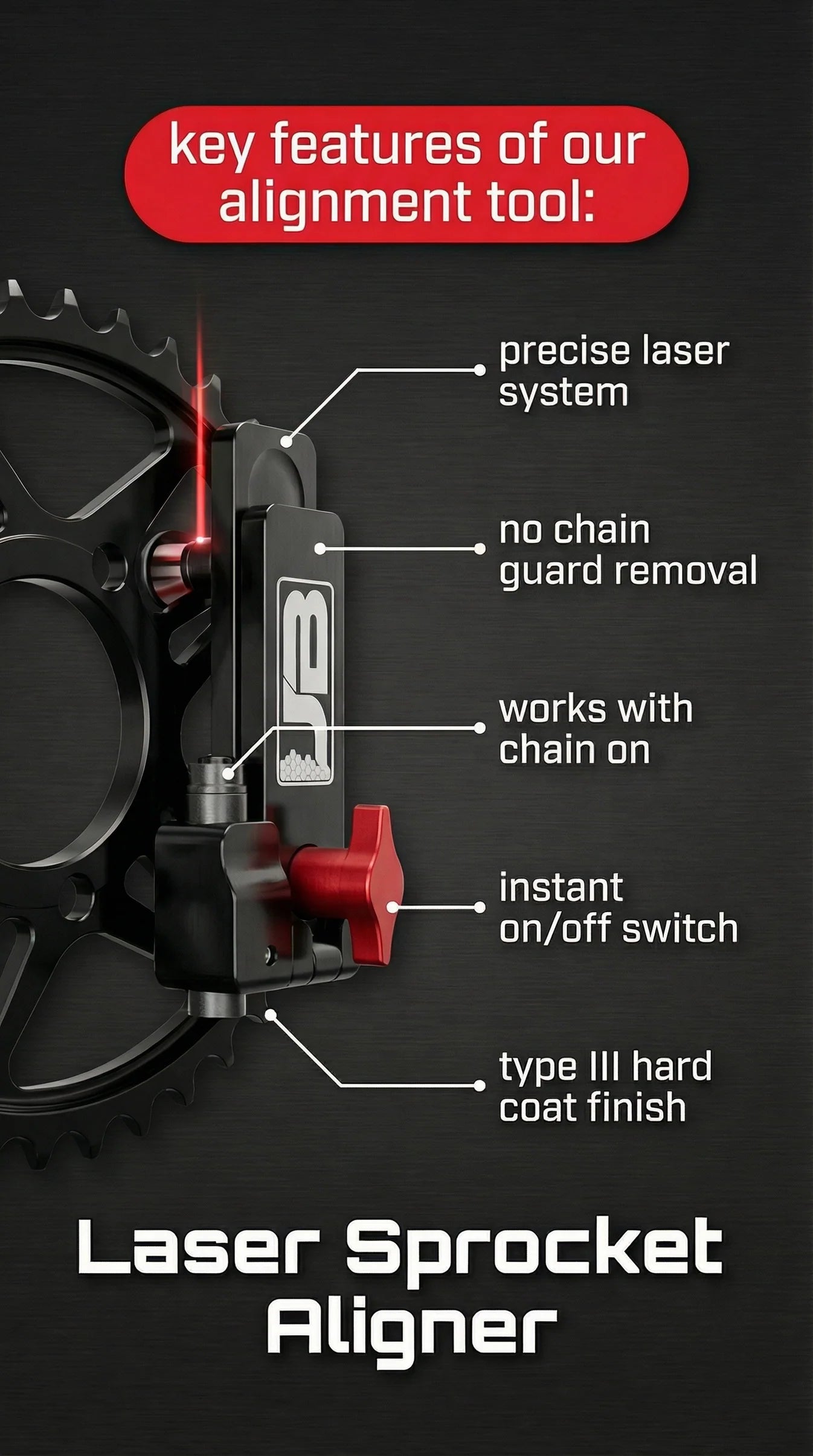 JB Race Works Laser Sprocket Alignment Tool